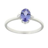 Anneau Promesse Femme in Or Tanzanite 0.45 Ct AOV64TAN - AOV64TAN